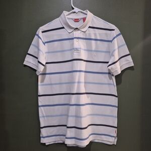 Izod Polo with Navy and Light Blue Stripes